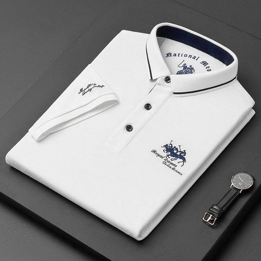 Men's Polo Shirt – Soft Knit – Regular Fit – Short Sleeve – Embroidered Details
