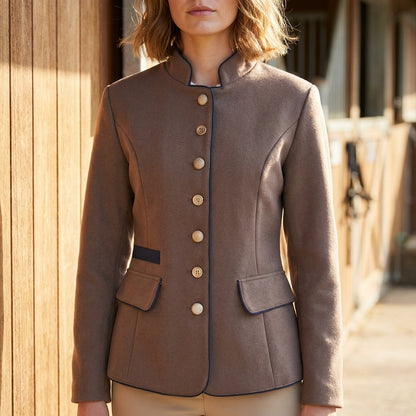 Tailored Stand Collar Jacket for Women – Timeless Sophistication & Refined Style