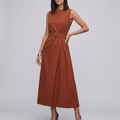 Elegant Sleeveless Midi Dress for Women – Timeless Sophistication & Graceful Style