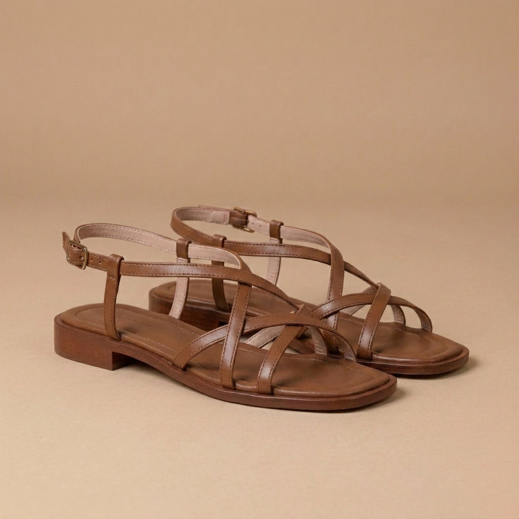 Strappy Flat Sandals for Women – Lightweight Everyday Style