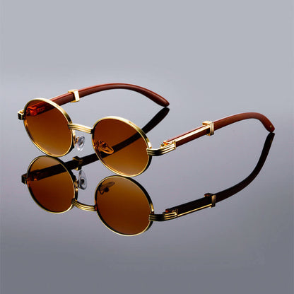 Lorenzo Vintage Oval Sunglasses