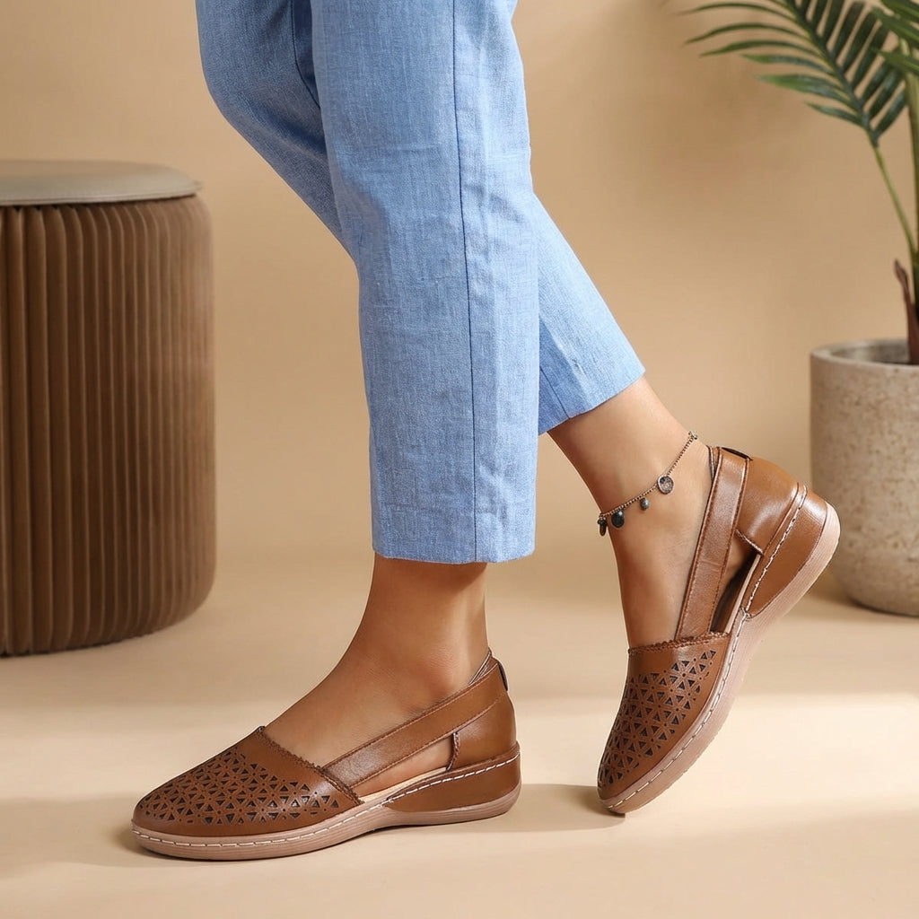 Breathable Cutout Comfort Flats for Women – Lightweight Everyday Style