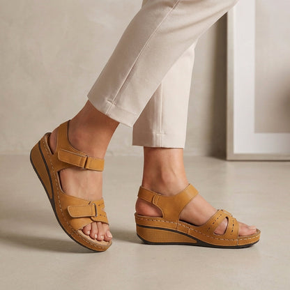 Orthopedic Adjustable Strap Wedge Ankle Sandals for Women – Supportive & Comfortable Fit