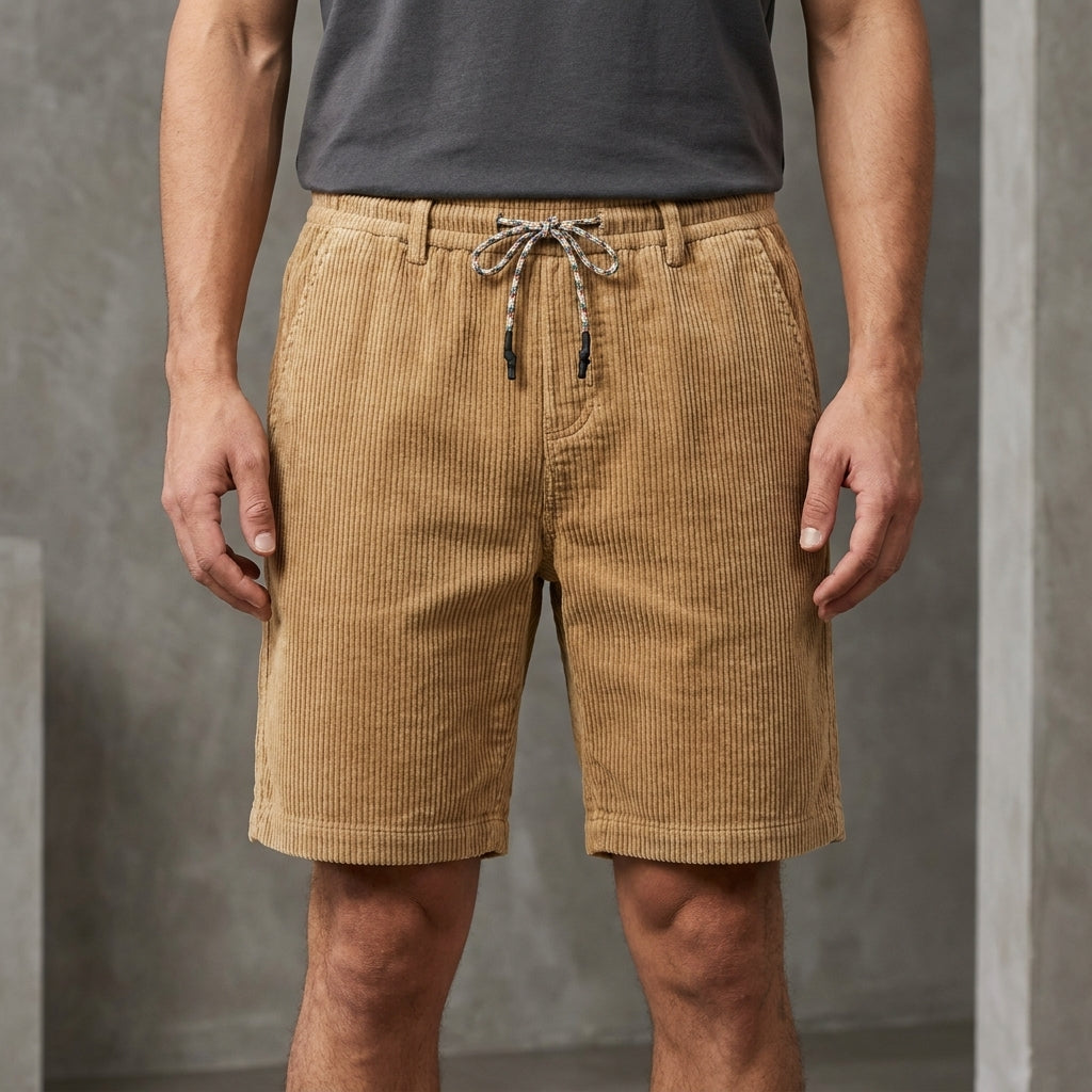 Corduroy Drawstring Shorts for Men – Relaxed Everyday Comfort