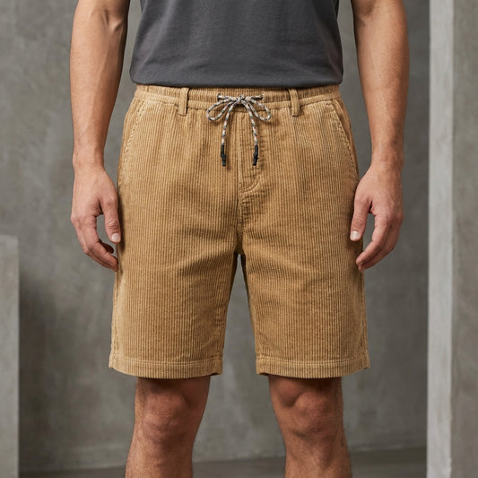 Corduroy Drawstring Shorts for Men – Relaxed Everyday Comfort