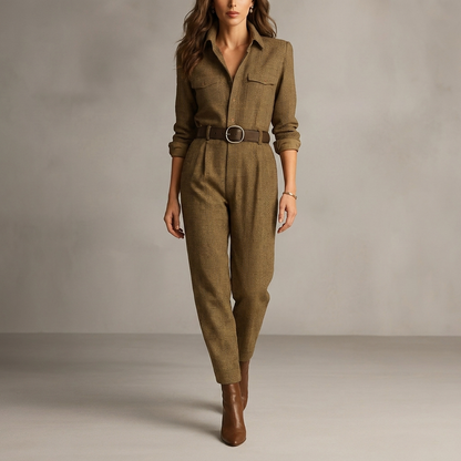 Relaxed Fit Plaid Jumpsuit for Women – Stylish & Cozy Design