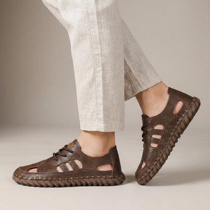 Cutout Lace-Up Casual Shoes for Men – Breathable Comfort & Everyday Wear