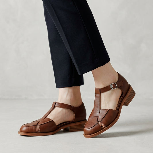 T-Strap Block Heel Mary Jane Sandals for Women – Stylish & Supportive Comfort
