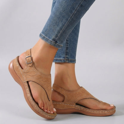 Embroidered Orthopedic Wedge Heel Sandals for Women – Supportive Stylish Comfort