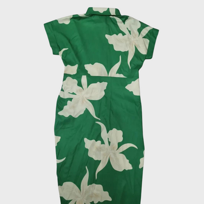 Women's Shirt Dress - Button Closure - Waist Tie - Short Sleeve - Relaxed Fit