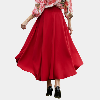 Women's Palazzo Pants - High Waist - Wide Legs - Light and Airy Fit
