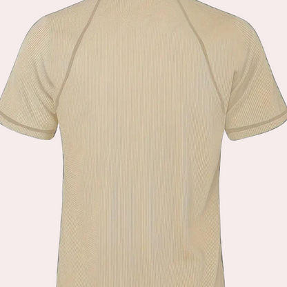 Men's Henley T-shirt - Button Closure - Short Sleeved - Breathable and Comfortable