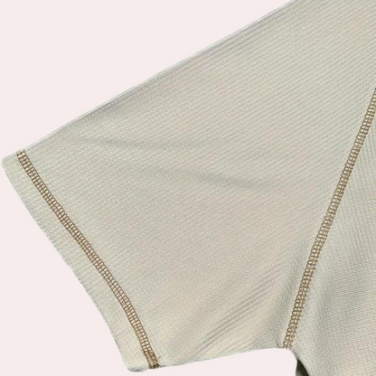 Men's Henley T-shirt - Button Closure - Short Sleeved - Breathable and Comfortable