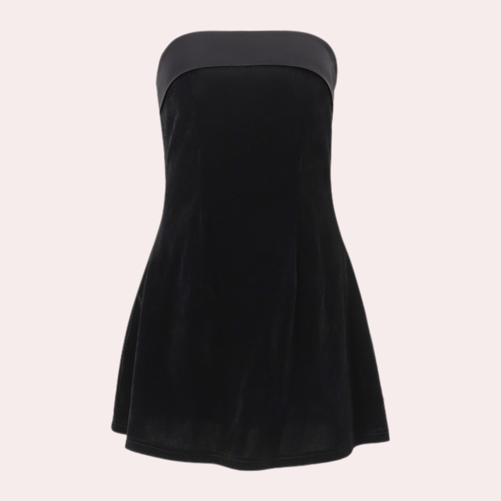 Women's Mini Dress - Strapless Velvet - Slim Fit - Elegant Party Dress
