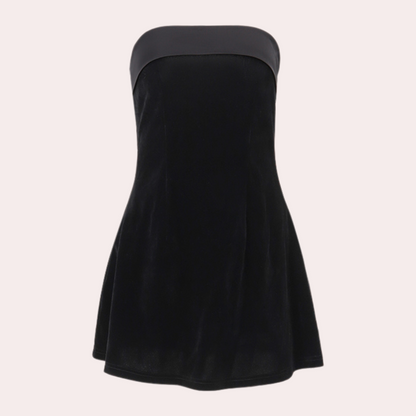 Women's Mini Dress - Strapless Velvet - Slim Fit - Elegant Party Dress
