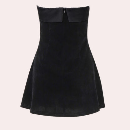 Women's Mini Dress - Strapless Velvet - Slim Fit - Elegant Party Dress