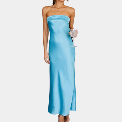 Women Gala Dress - Strapless - Long - Elegant Satin Look