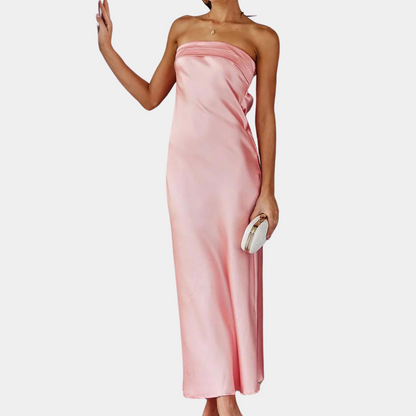 Women Gala Dress - Strapless - Long - Elegant Satin Look