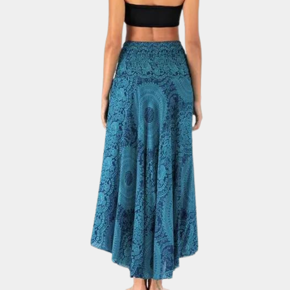 Women's Maxi Skirt - High Waist - Wrap Design - Light and Airy - Bohemian Pattern