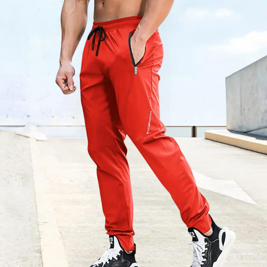 Men's Jogging Pants - Tapered Fit - Elastic Waist with Drawstring - Lightweight Sport & Casual