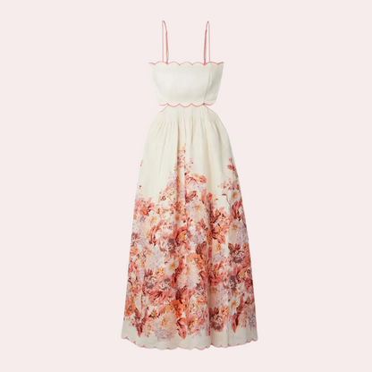 Woman Dress - Sleeveless Midi - Floral Print - Light and Breathable