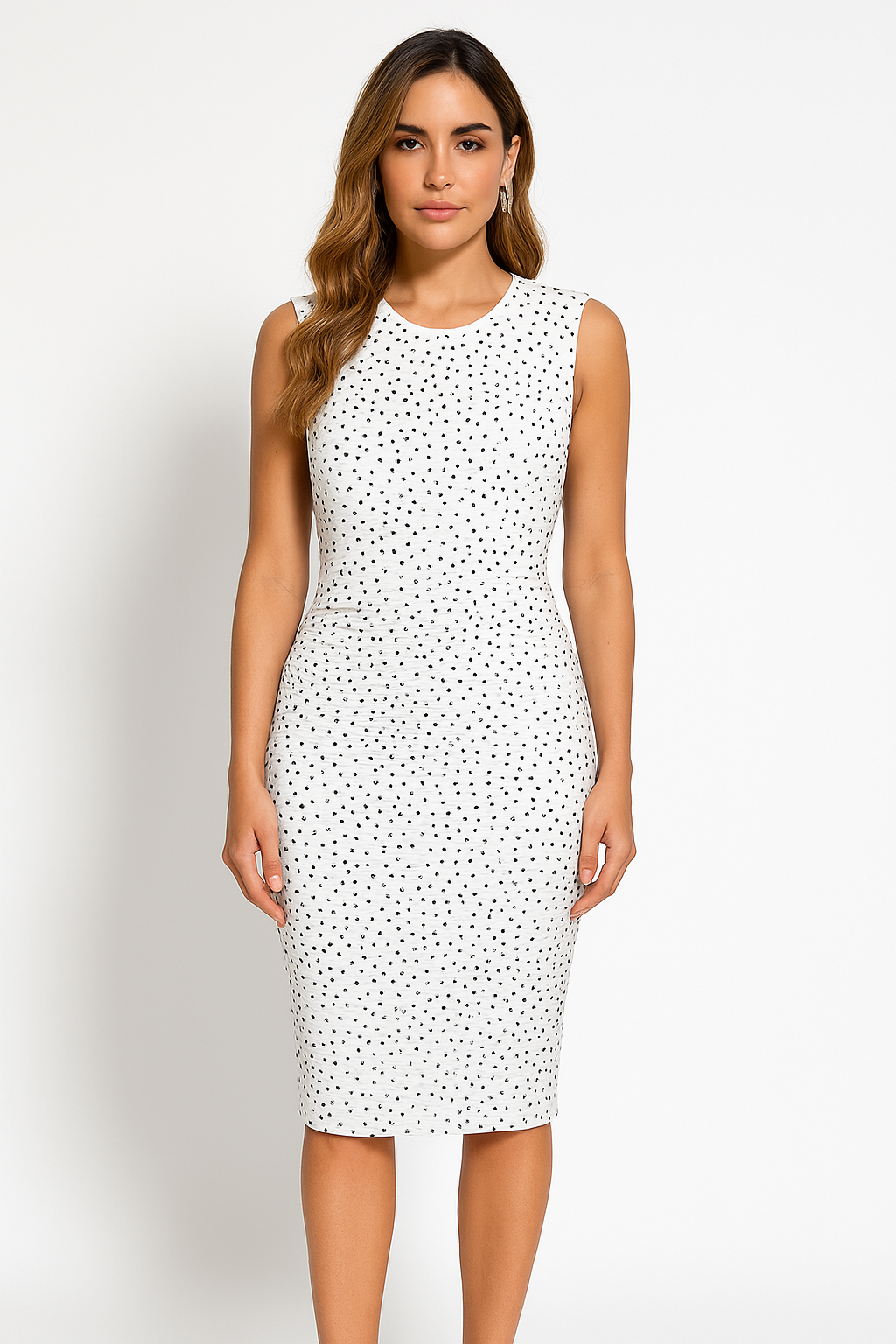 Dress for Women – Slim Fit – Sleeveless – Sequins – Knee Length – Back Slit
