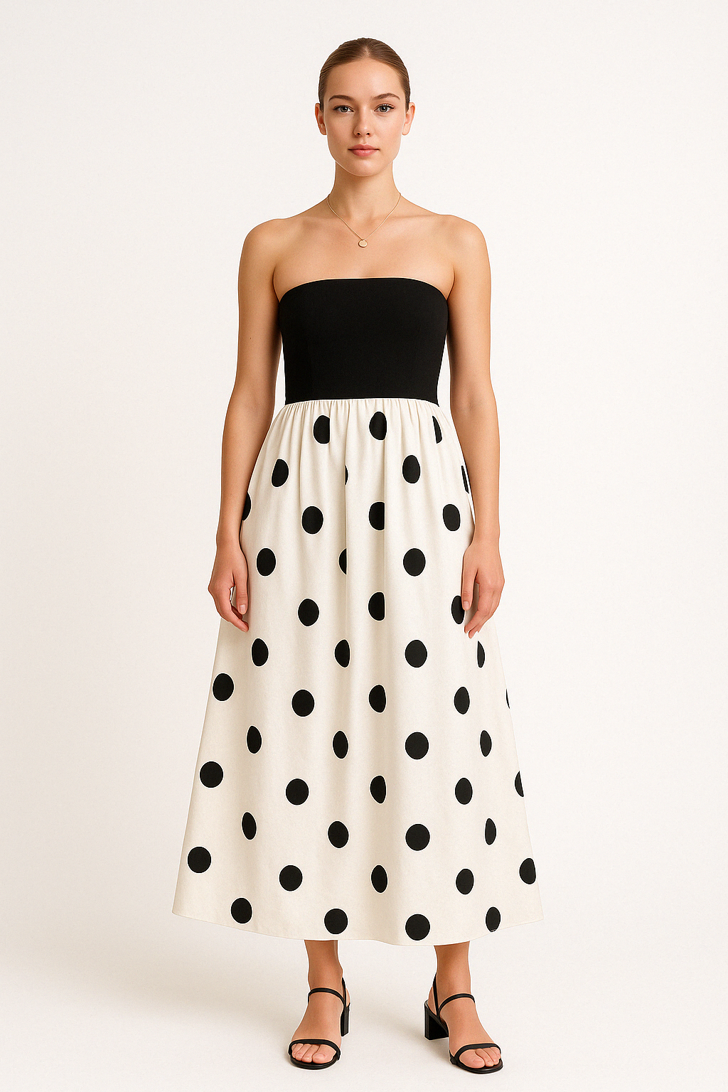 Dress for Women – Strapless Maxi Dress – A-line Fit – Elegant Flowing Design