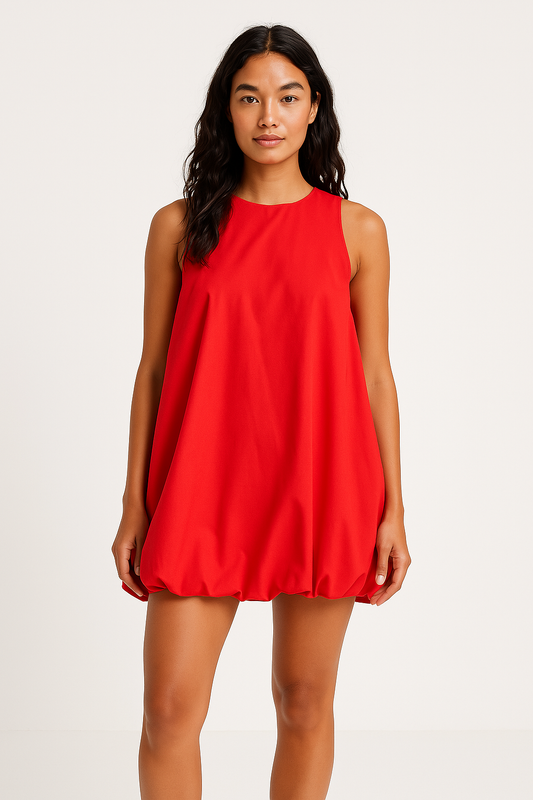 Women's dress mini – 100% cotton – loose fit – sleeveless with open back