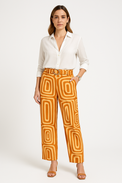 Women's Shirt – Loose Fit – Cotton Blend – Button Closure – Long Sleeves