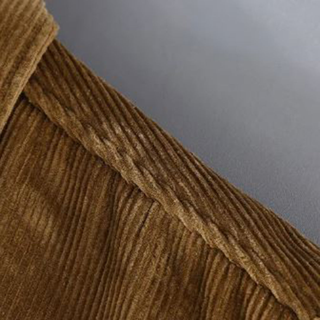 Men's Shirt Jacket - Corduroy - Lined - Button Closure - Casual and Durable Design