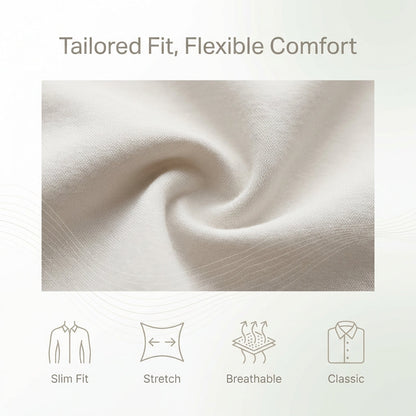 Tailored Relaxed Fit Band Collar Button-Up Shirt for Women – Timeless & Versatile