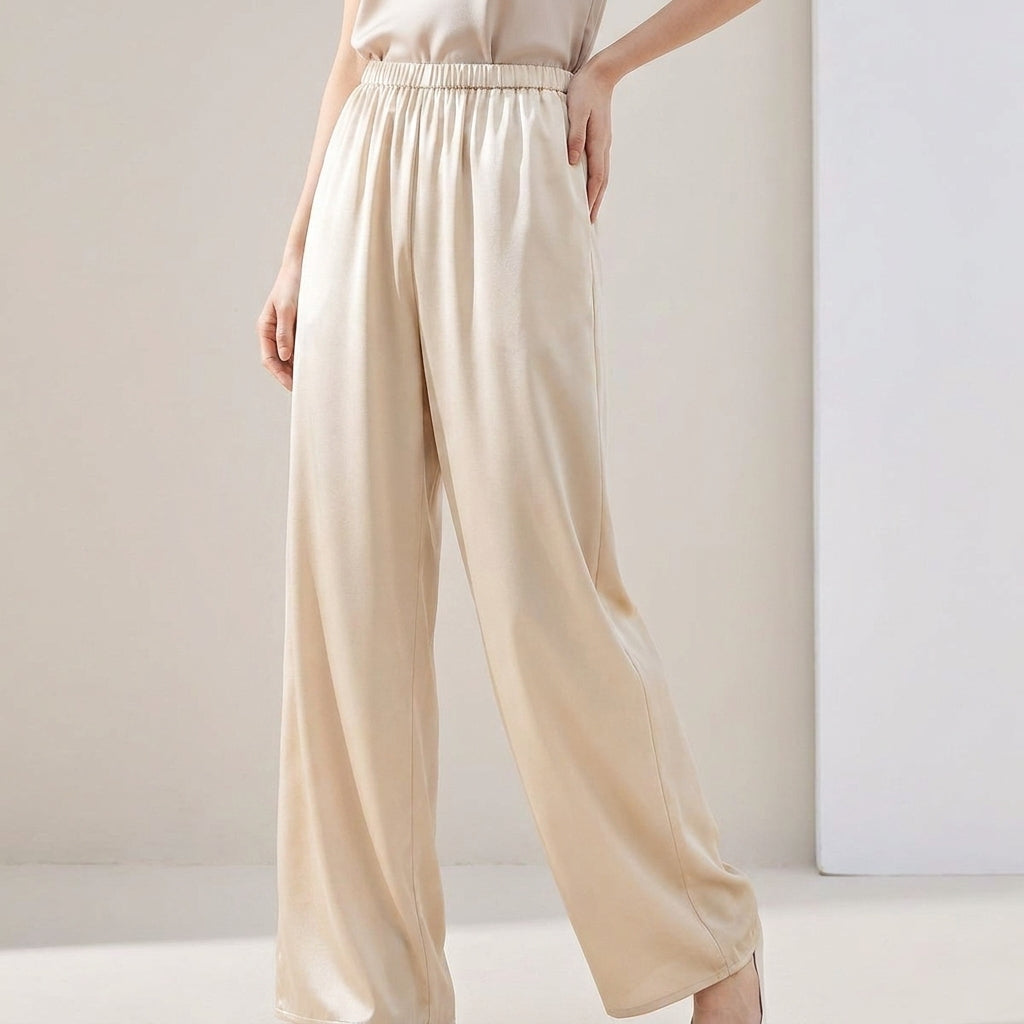 Wide Leg Full-Length Pants for Women – Comfortable & Stylish Design