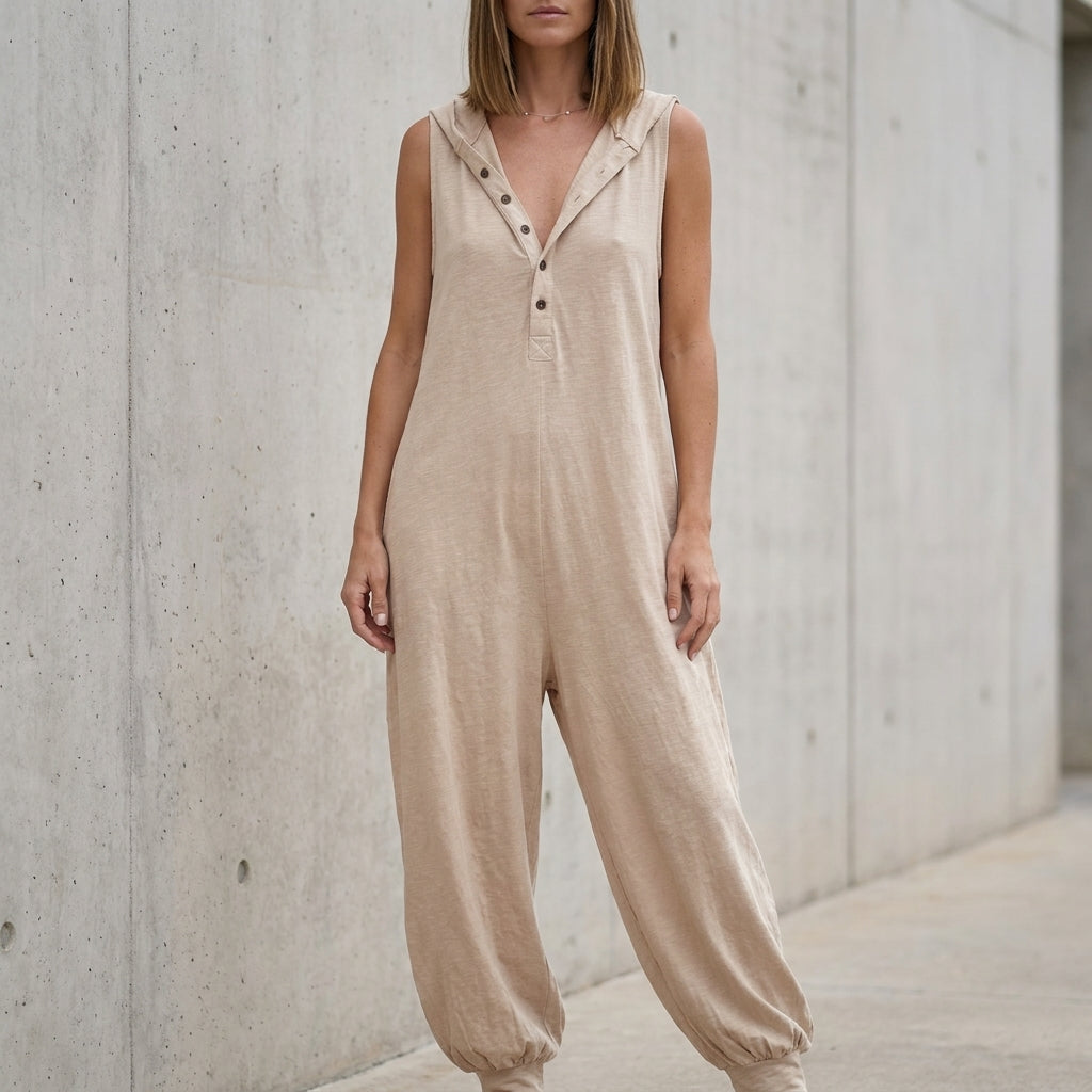 Relaxed Hooded Jumpsuit for Women – Effortless Everyday Comfort