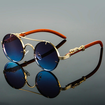 Panthera Onca Vintage Round Sunglasses