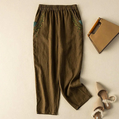 Relaxed Fit Embroidered Harem Pants for Women – Comfortable Stylish Casual Wear
