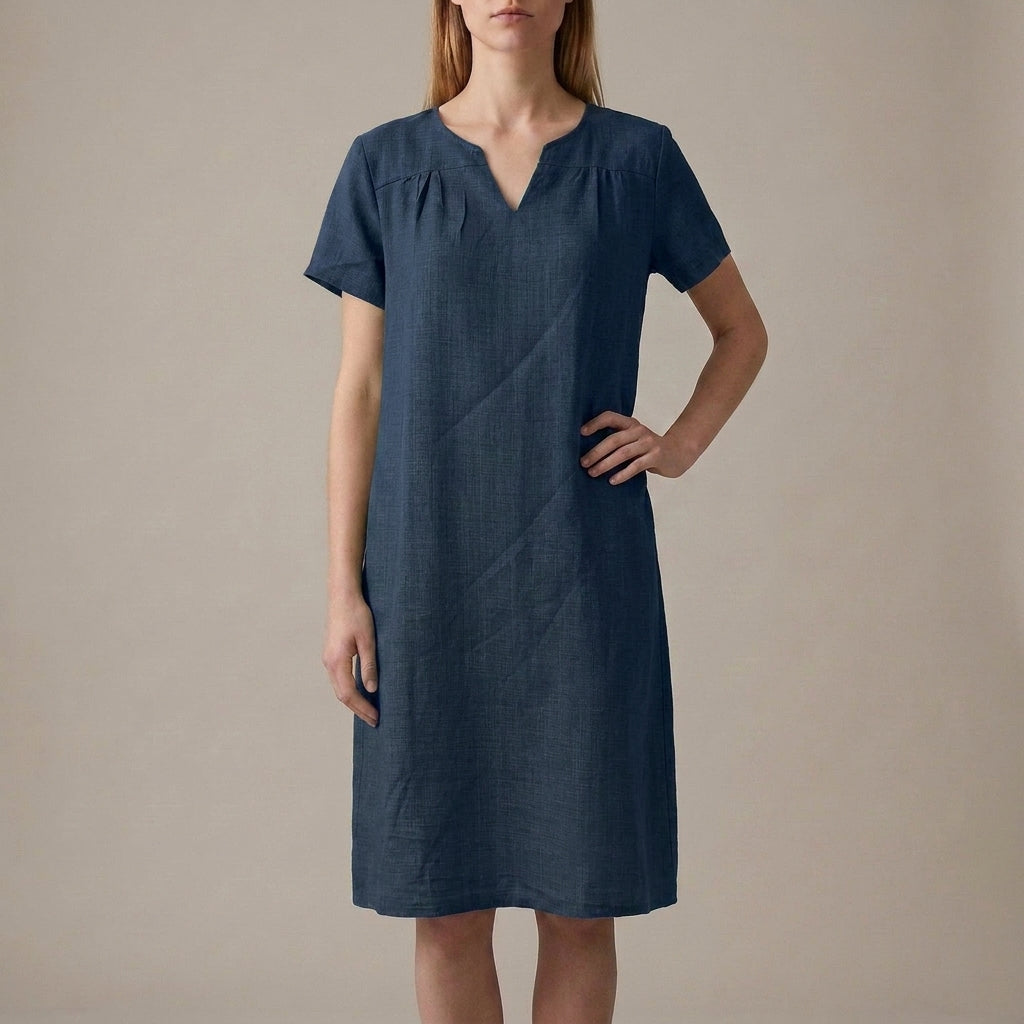 Relaxed Fit Dropped Shoulder Mini Dress for Women – Comfortable Casual Style