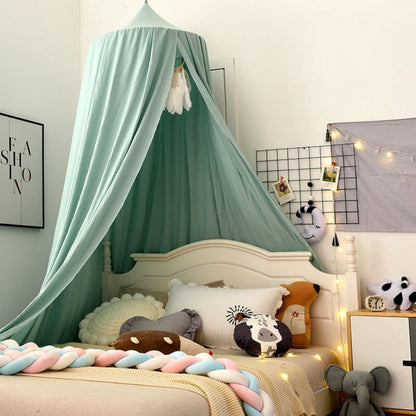 Bohemian Soft Fabric Bed Canopy with Dreamcatcher