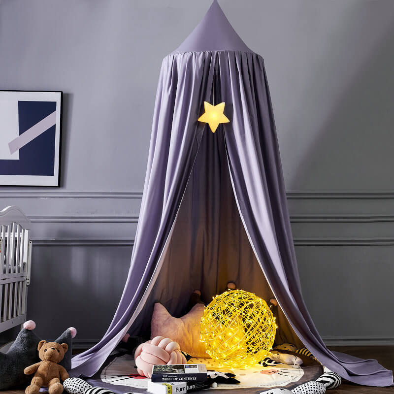 Bohemian Soft Fabric Bed Canopy with Dreamcatcher