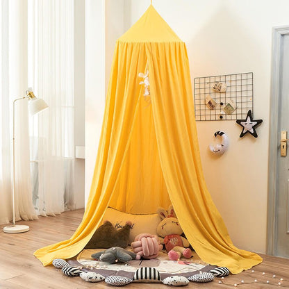 Bohemian Soft Fabric Bed Canopy with Dreamcatcher