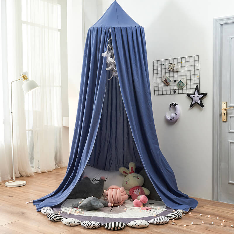 Bohemian Soft Fabric Bed Canopy with Dreamcatcher