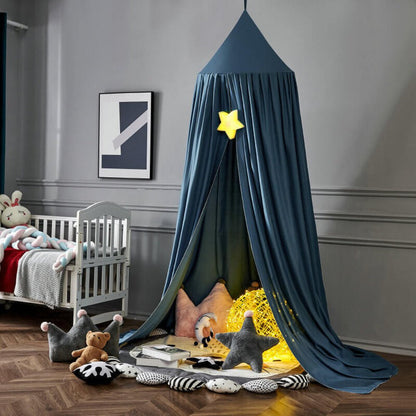 Bohemian Soft Fabric Bed Canopy with Dreamcatcher