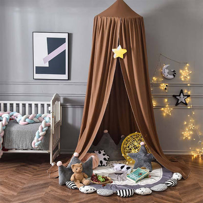 Bohemian Soft Fabric Bed Canopy with Dreamcatcher
