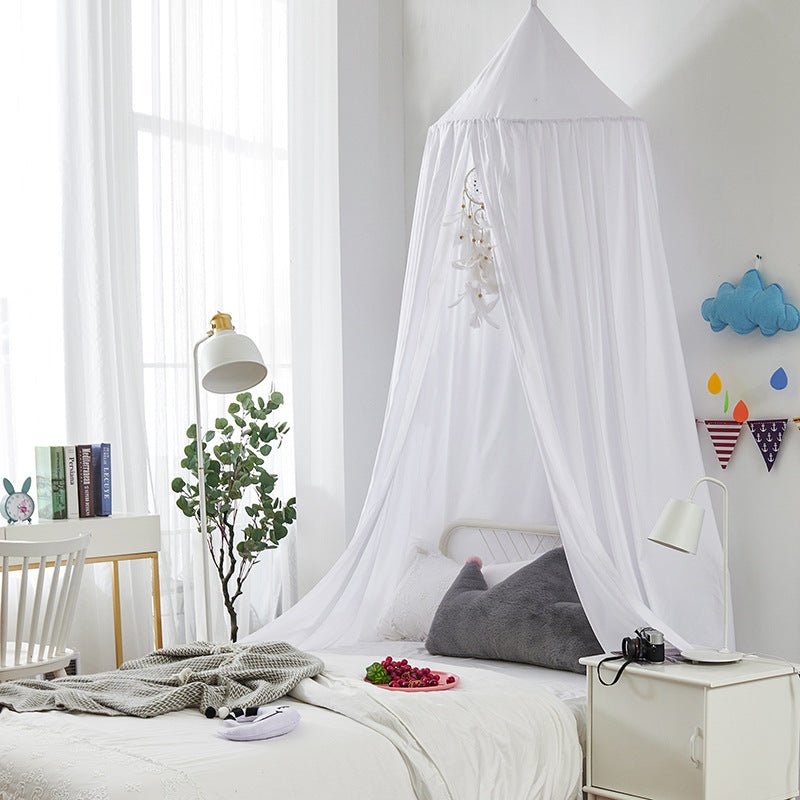 Bohemian Soft Fabric Bed Canopy with Dreamcatcher