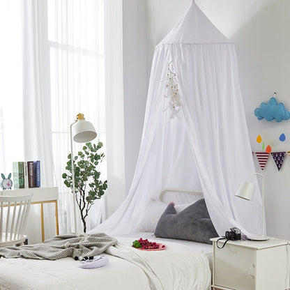 Bohemian Soft Fabric Bed Canopy with Dreamcatcher