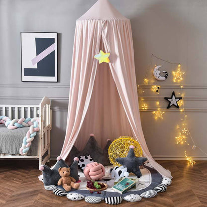 Bohemian Soft Fabric Bed Canopy with Dreamcatcher