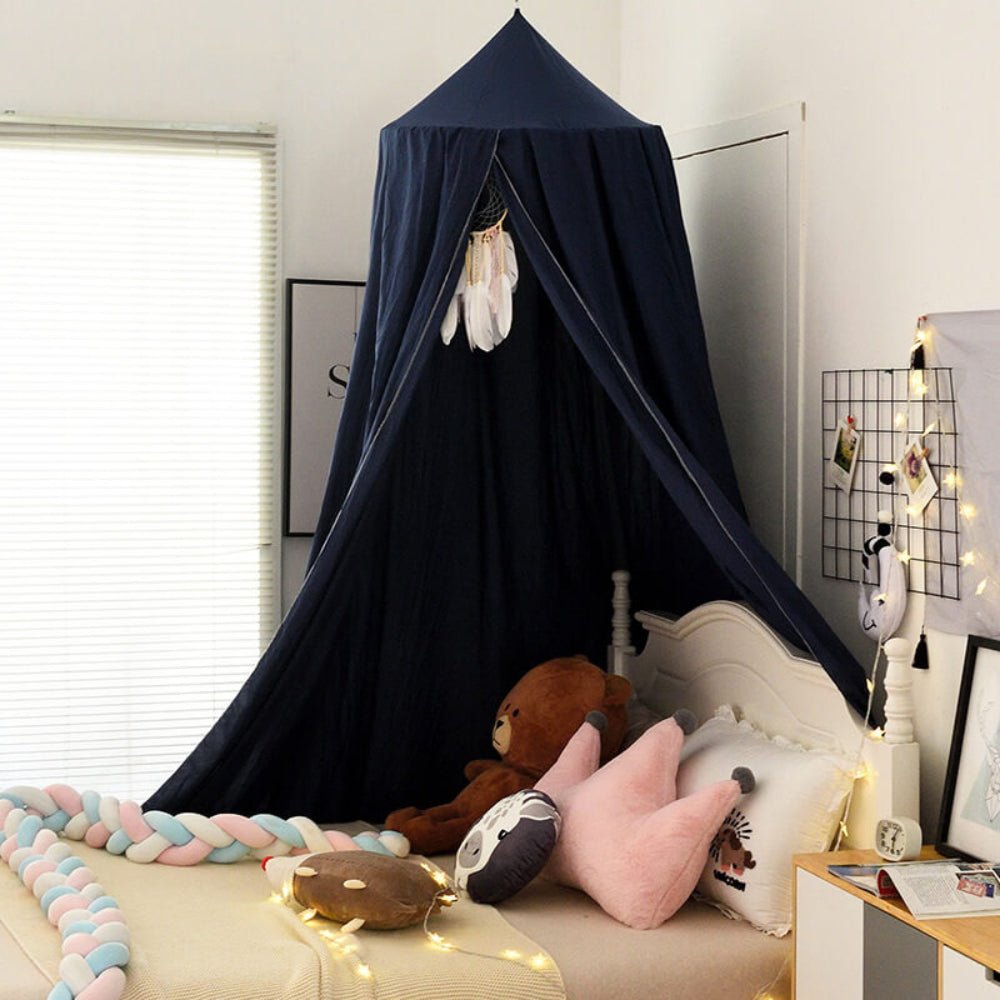 Bohemian Soft Fabric Bed Canopy with Dreamcatcher