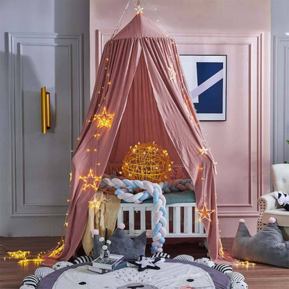 Bohemian Soft Fabric Bed Canopy with Dreamcatcher