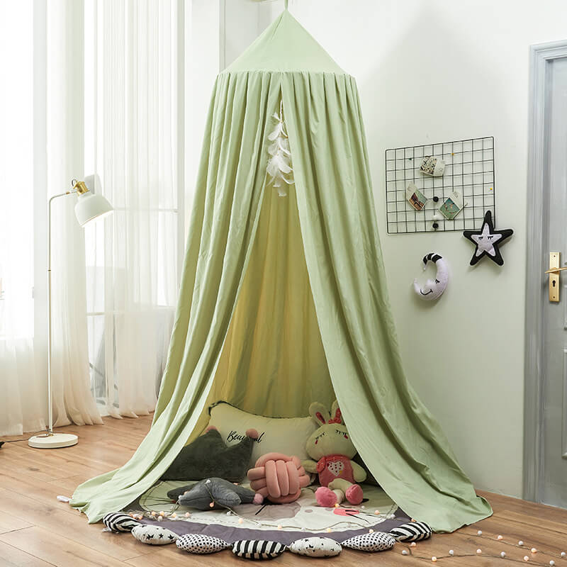 Bohemian Soft Fabric Bed Canopy with Dreamcatcher