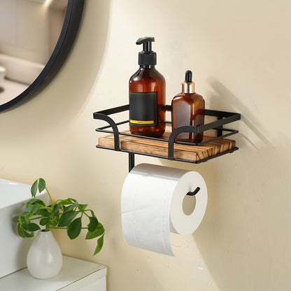 Industrial Wrought Iron and Wood Wall Rack