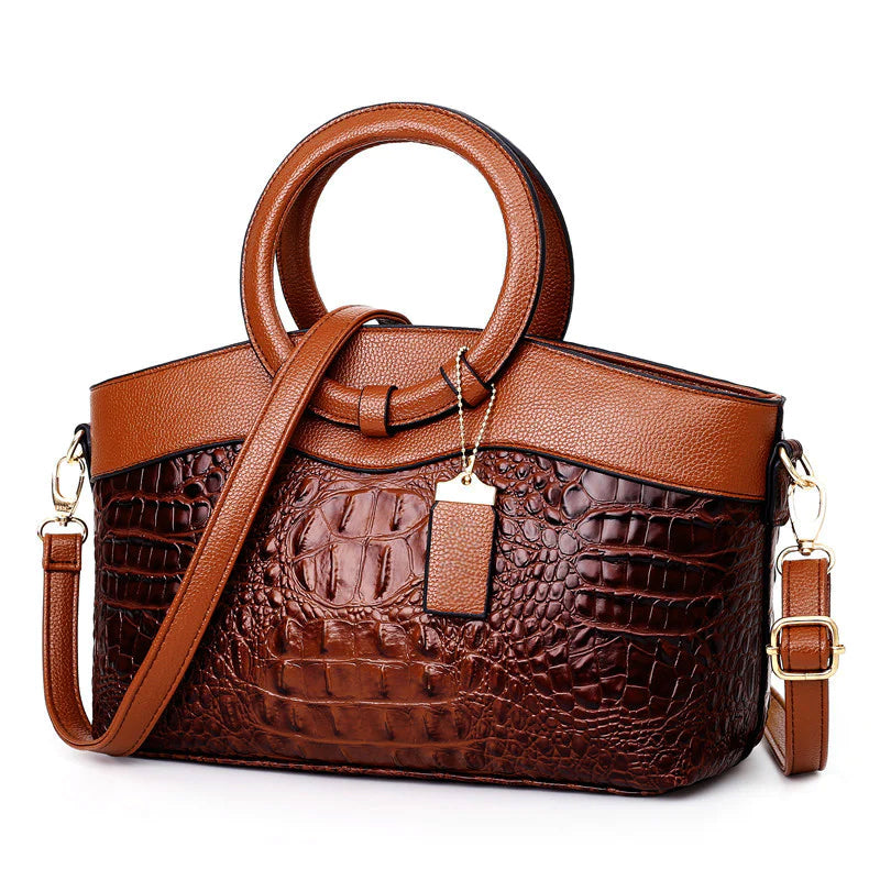 Isabella Structured Top Handle Bag | Two-Tone Fur Trim Bag
